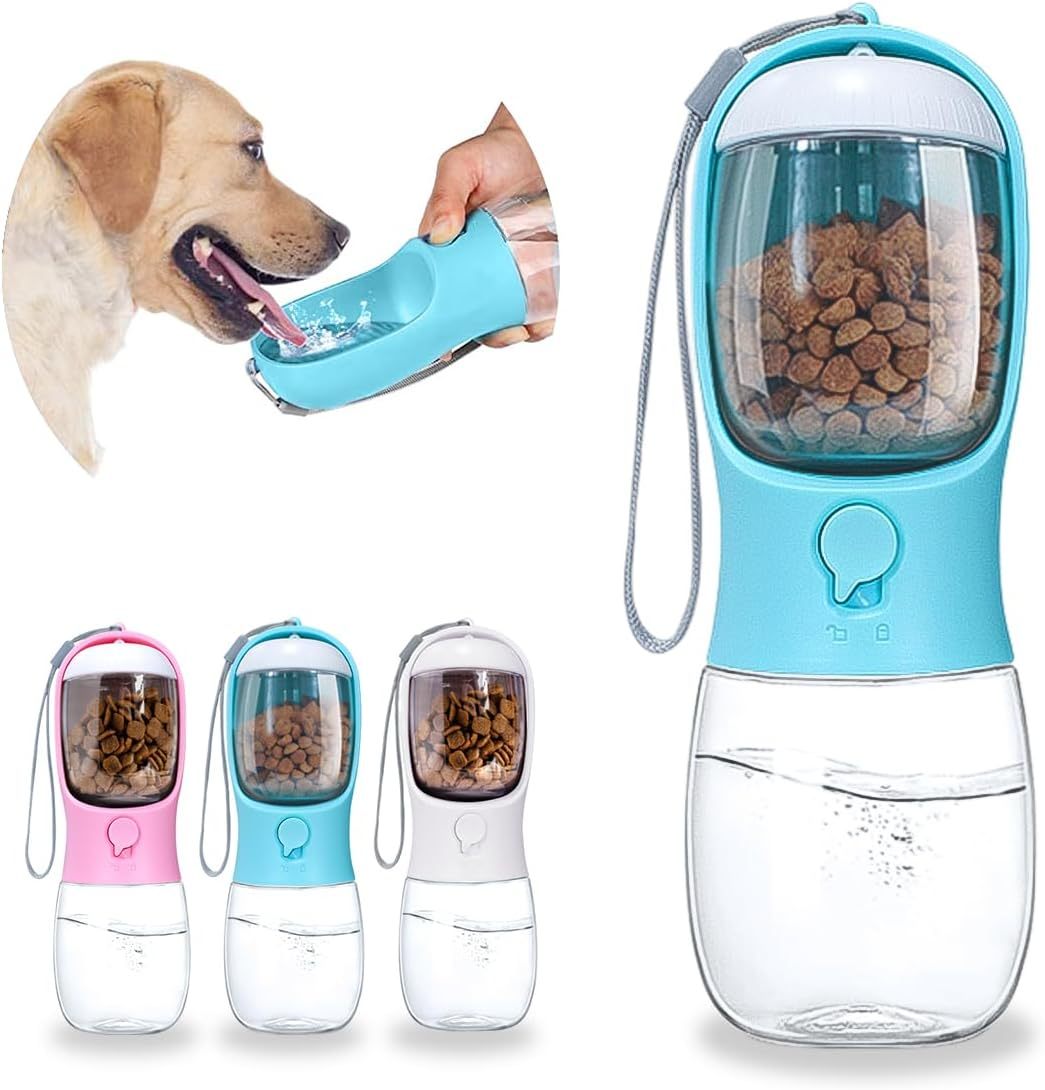 Portable Dog Water Bottle with Food Box