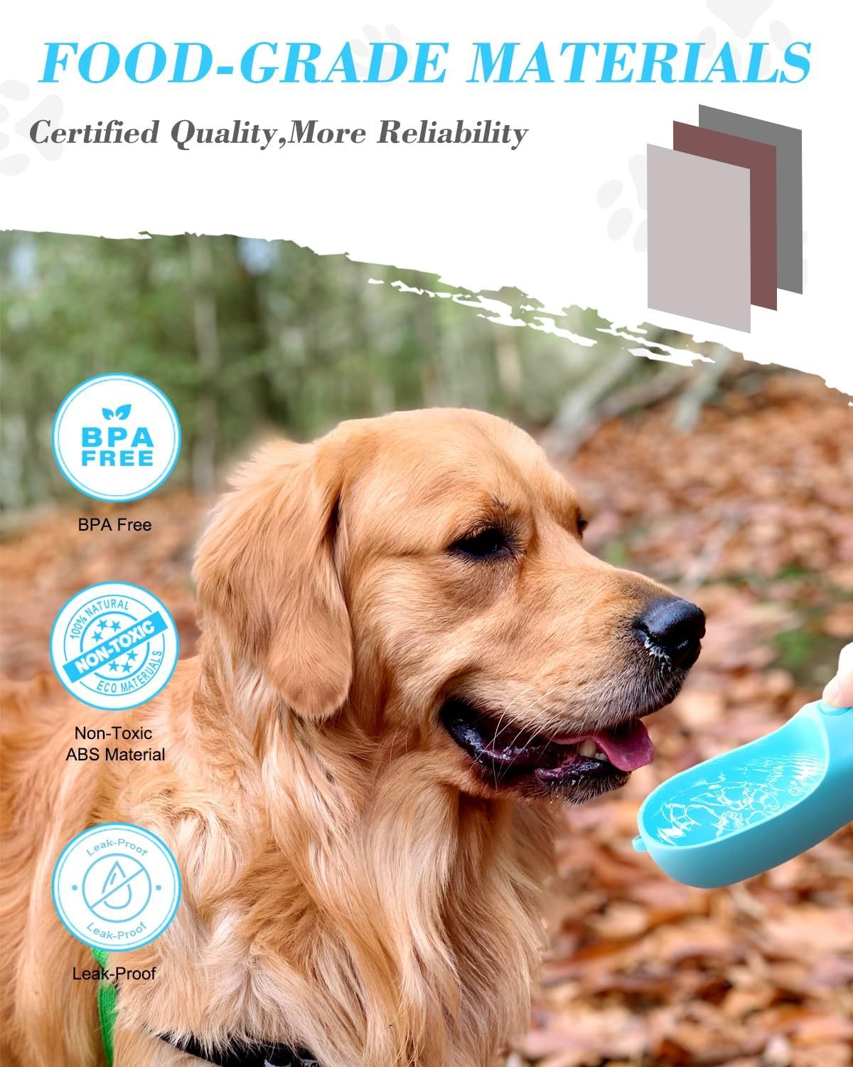 Portable Dog Water Bottle with Food Box