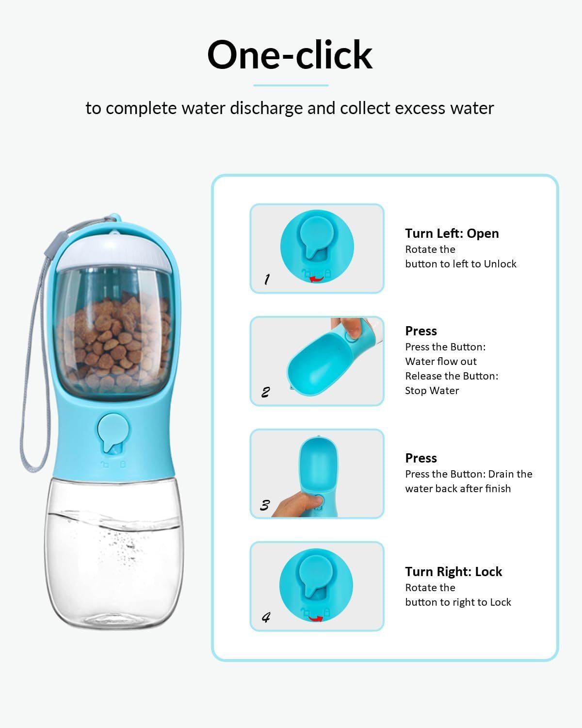 Portable Dog Water Bottle with Food Box