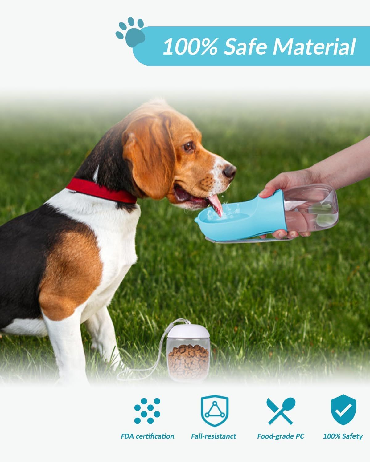 Portable Dog Water Bottle with Food Box