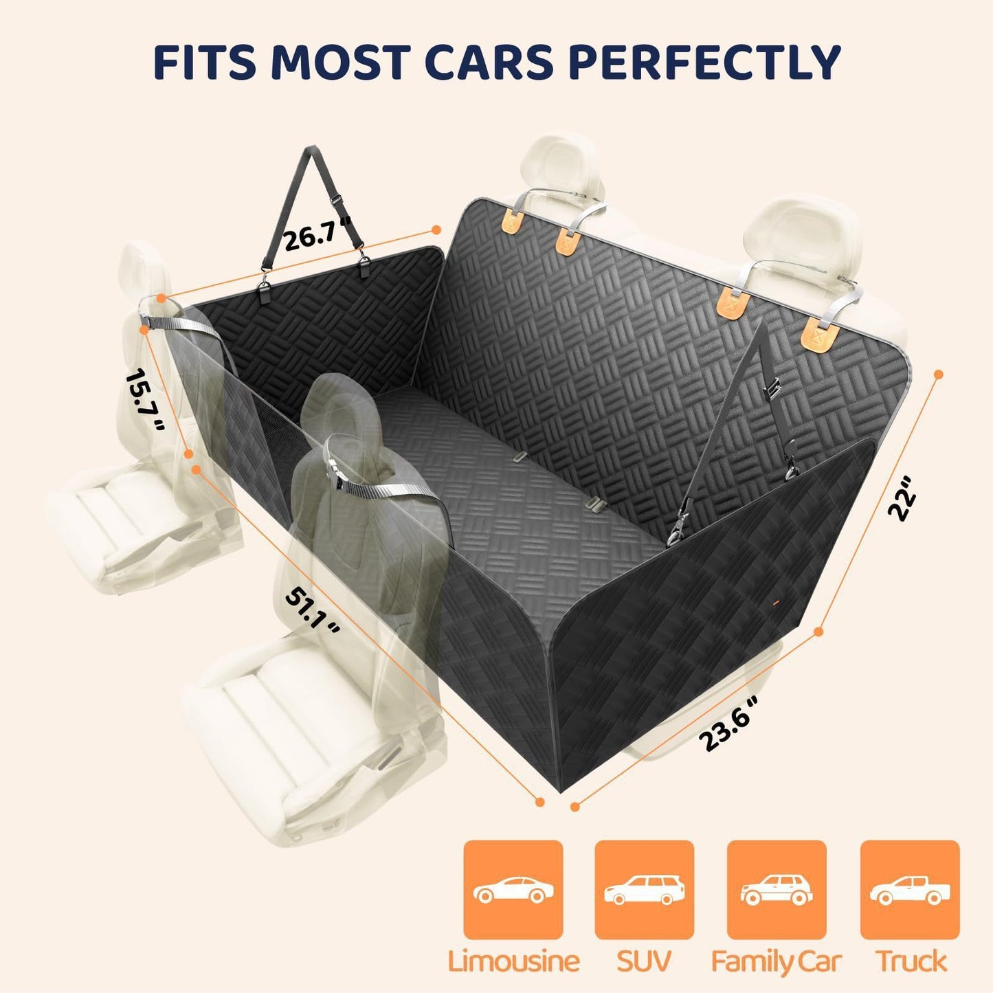 Hard Bottom Dog Car Seat Cover – Safer, Stronger & More Spacious