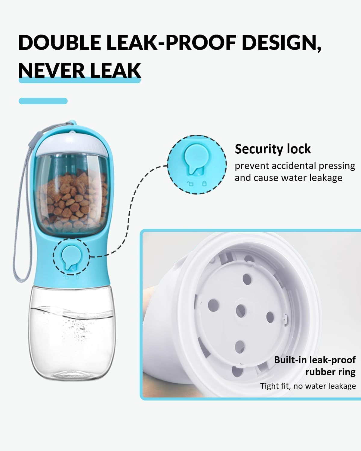 Portable Dog Water Bottle with Food Box