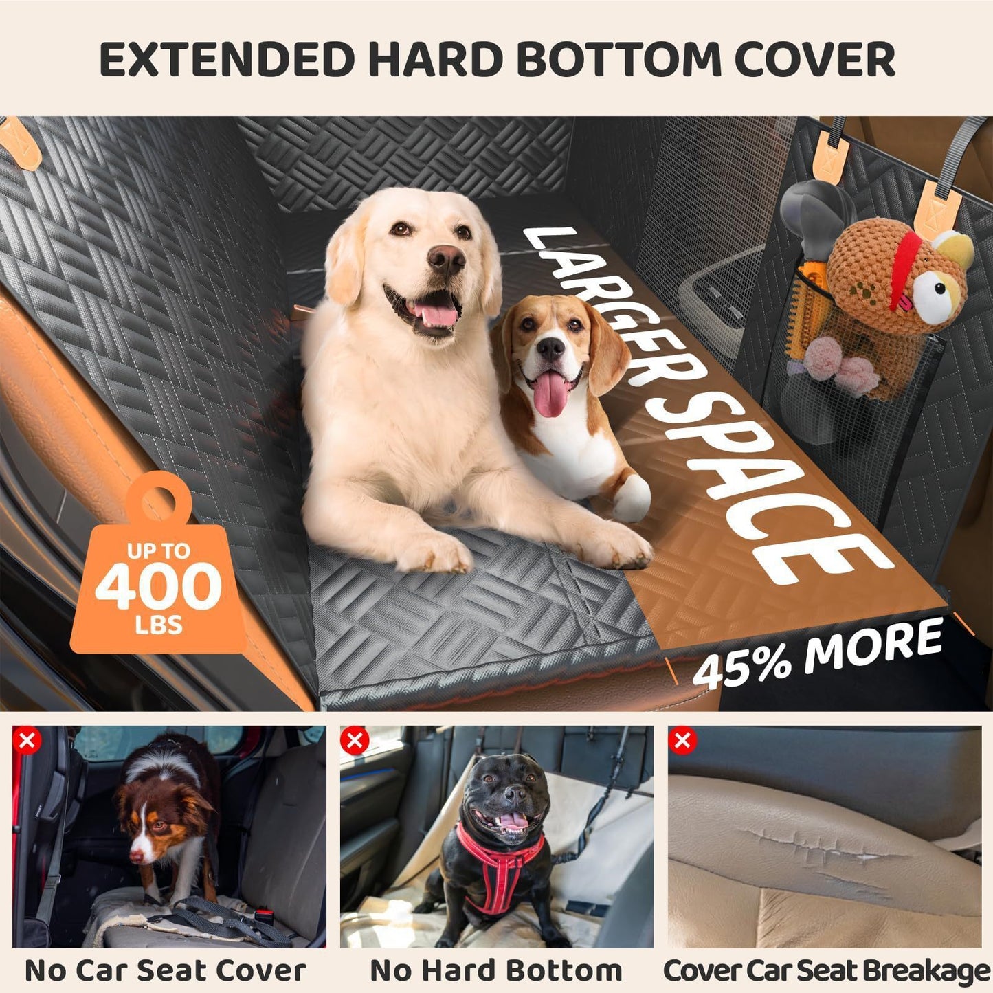 Hard Bottom Dog Car Seat Cover – Safer, Stronger & More Spacious